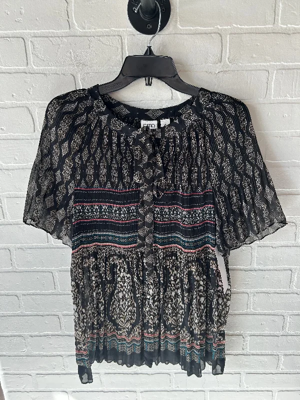 Sports Series Top Short Sleeve By Cato In Black & Cream, Size: Xl