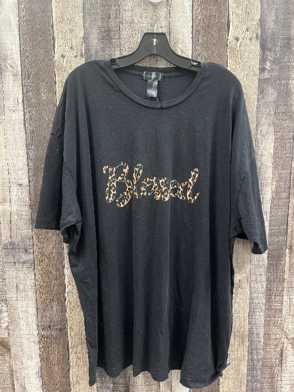 Playful Style Top Short Sleeve By Cme In Black, Size: 3x