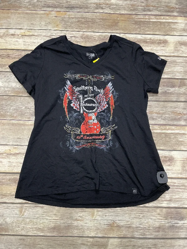 Free Design Top Short Sleeve By Cmf In Black, Size: 3x