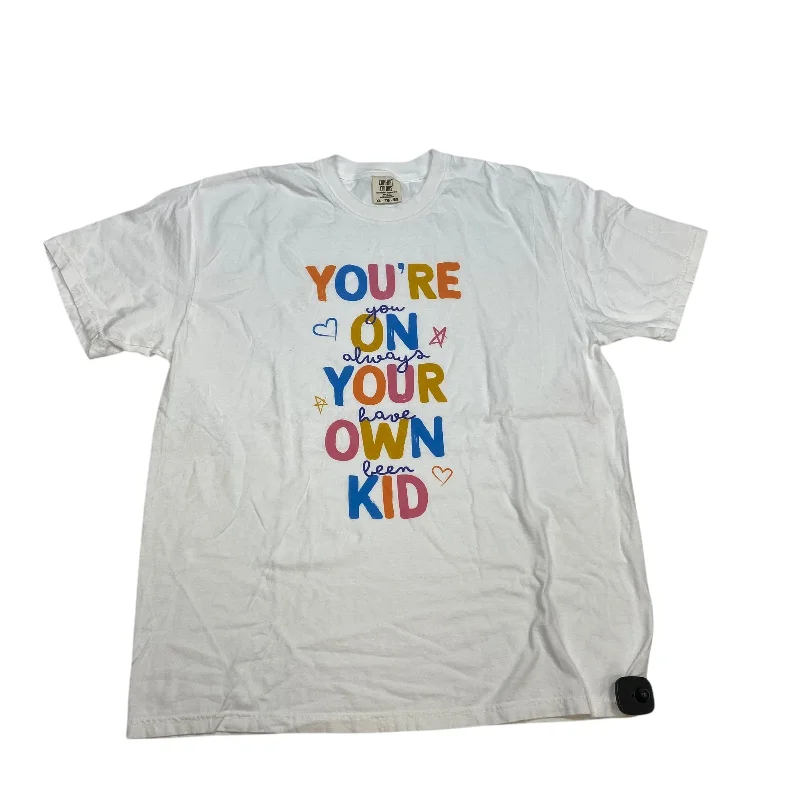 Layered Style Top Short Sleeve By Comfort Colors In White, Size: Xl