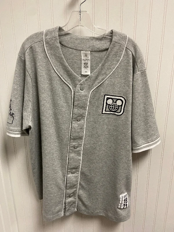 Sports Fashion Top Short Sleeve By Disney Store In Grey, Size: Xl