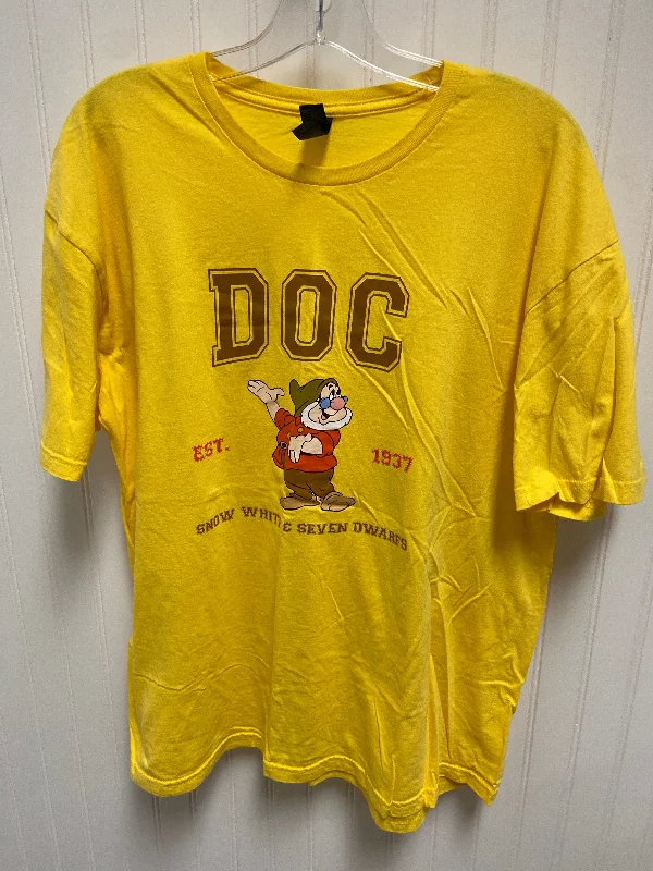 Soft Layers Top Short Sleeve By Disney Store In Yellow, Size: Xl