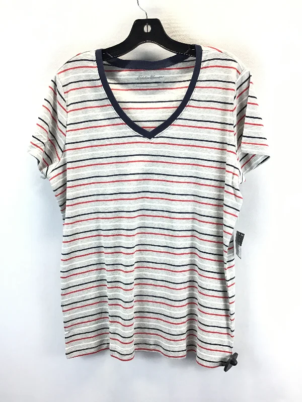 Dynamic Fashion Top Short Sleeve By Eddie Bauer In Striped Pattern, Size: 2x