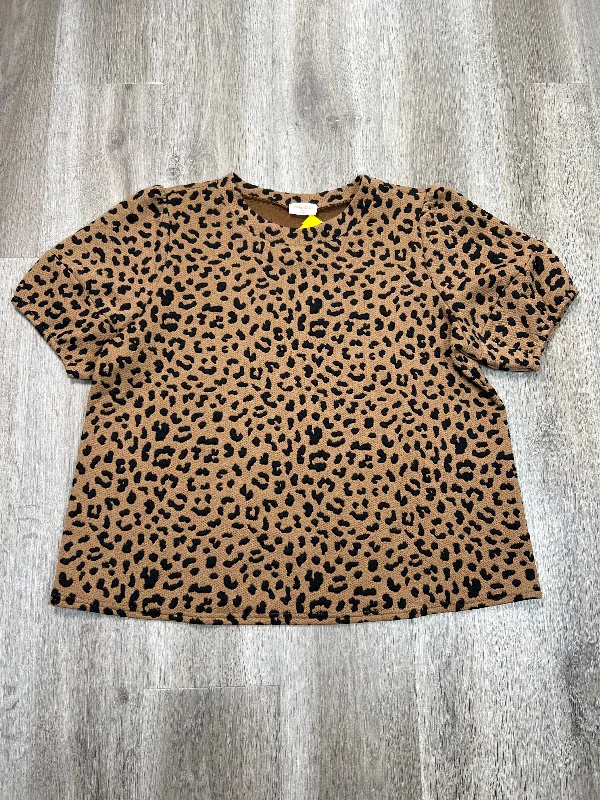 Cozy Pants Top Short Sleeve By HAILEY & CO In Animal Print, Size: 2x