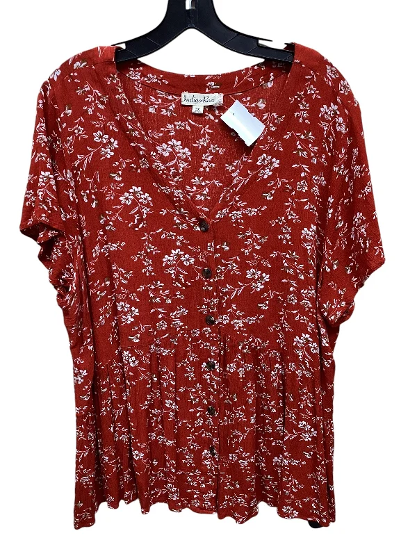 Casual And Comfortable Top Short Sleeve By Indigo Rd In Floral Print, Size: 3x