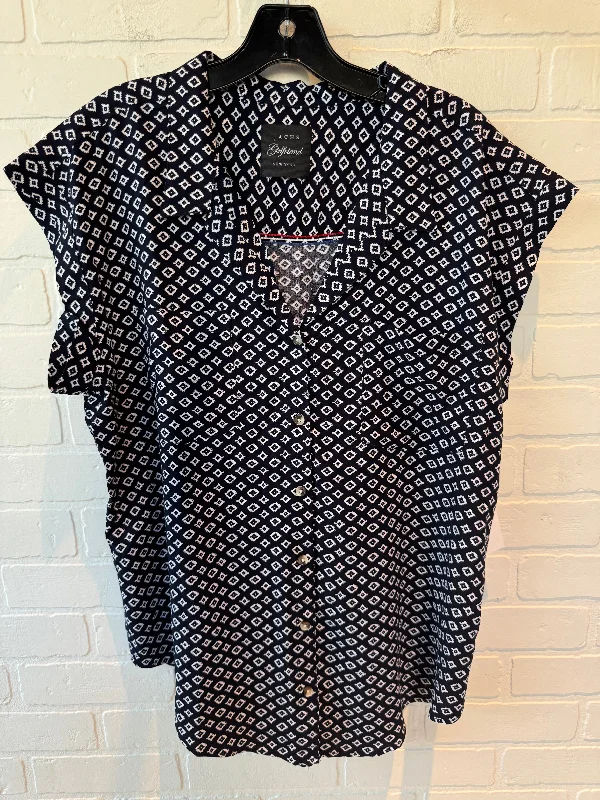Boutique Recommendation Top Short Sleeve By Jachs Girlfirend In Blue & White, Size: Xl Boutique Recommendation Top Short Sleeve By Jachs Girlfirend In Blue & White, Size: Xl