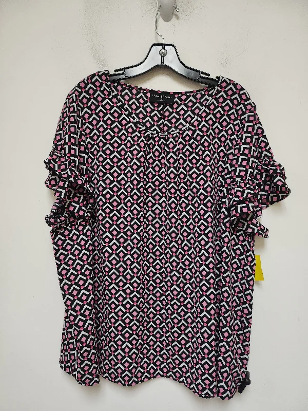 Weekend Comfort Wear Top Short Sleeve By Lane Bryant In Black & Pink, Size: 2x