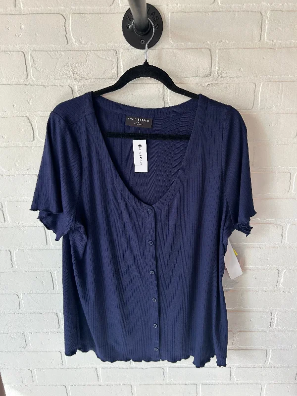 Urban Chic Top Short Sleeve By Lane Bryant In Blue, Size: 1x
