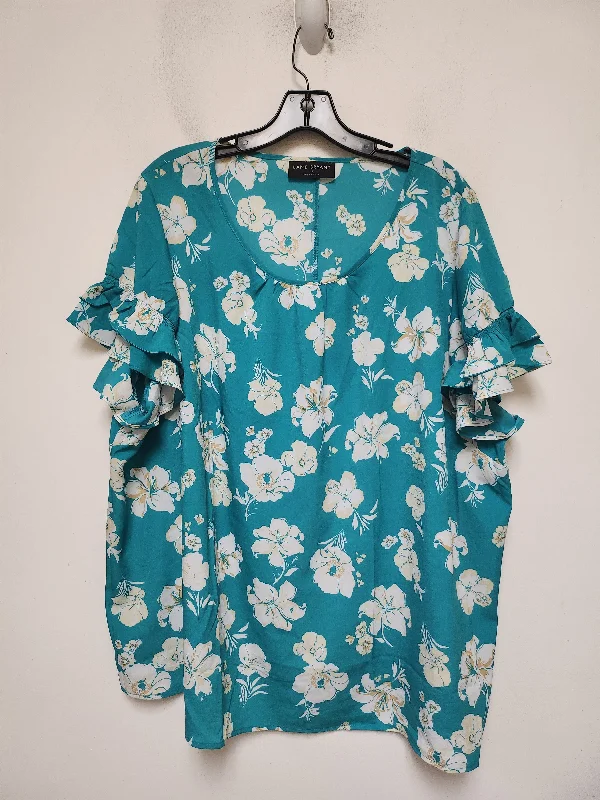 Cool Breeze At Night Top Short Sleeve By Lane Bryant In Floral Print, Size: 2x