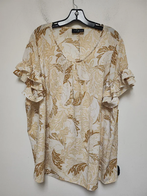 Easy Chic Wear Top Short Sleeve By Lane Bryant In Tan, Size: 2x