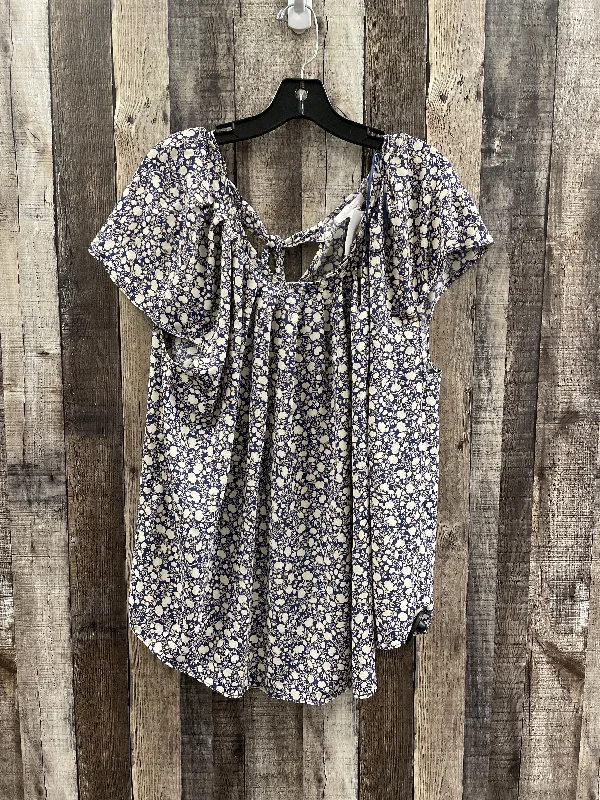 Casual Elegance Top Short Sleeve By Lc Lauren Conrad In Floral Print, Size: 2x