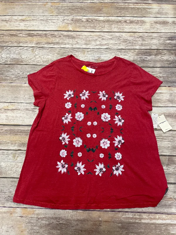 Dessert Matching Top Short Sleeve By Lucky Brand In Red, Size: 1x