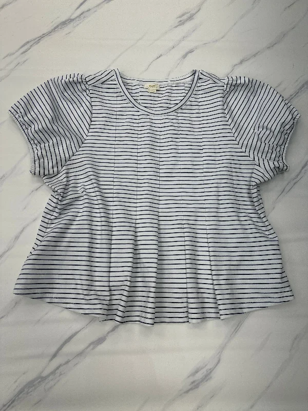 Cool Summer Top Short Sleeve By Maeve In Striped Pattern, Size: 3x