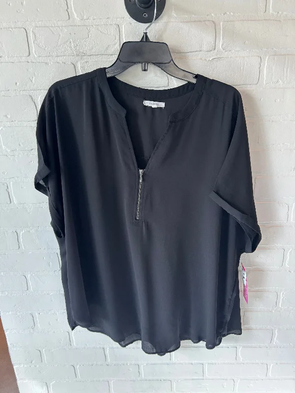 Comfy Dress Top Short Sleeve By Maurices In Black, Size: 2x