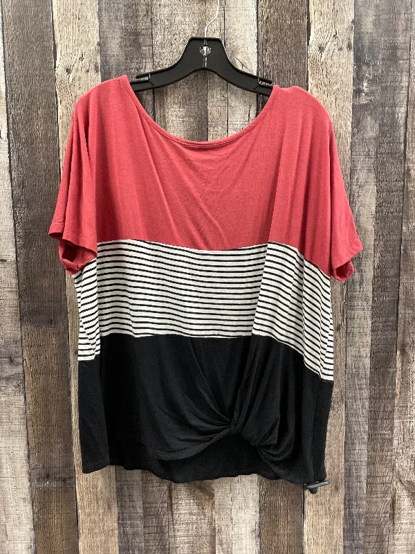 Exquisite Craftsmanship Top Short Sleeve By Maurices In Multi-colored, Size: 1x