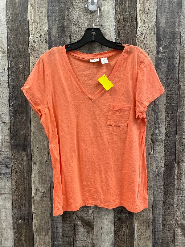 Versatile Wear Top Short Sleeve By Max Studio In Orange, Size: Xl