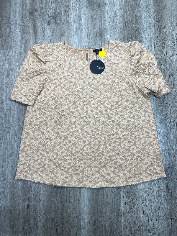 Easy Style Top Short Sleeve By Mittoshop In Tan, Size: 2x