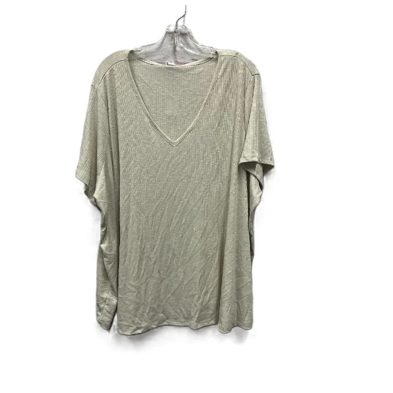 British Style Top Short Sleeve By Old Navy In Beige, Size: 3x