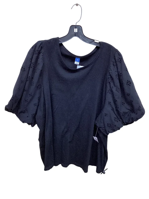 Stretch Design Top Short Sleeve By Old Navy In Black, Size: 3x