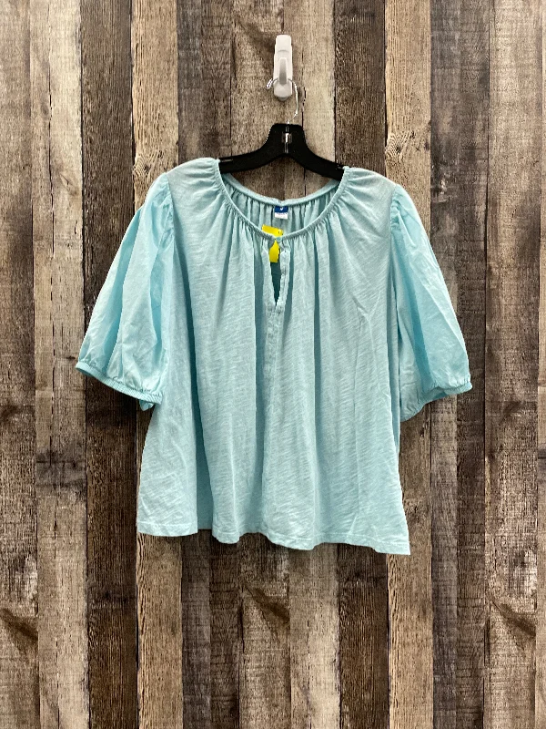 Advanced Customization Top Short Sleeve By Old Navy In Blue, Size: 2x