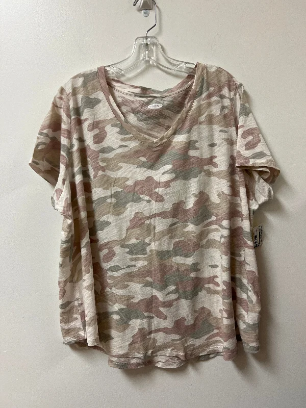 Layered Comfort Top Short Sleeve By Old Navy In Camouflage Print, Size: 2x