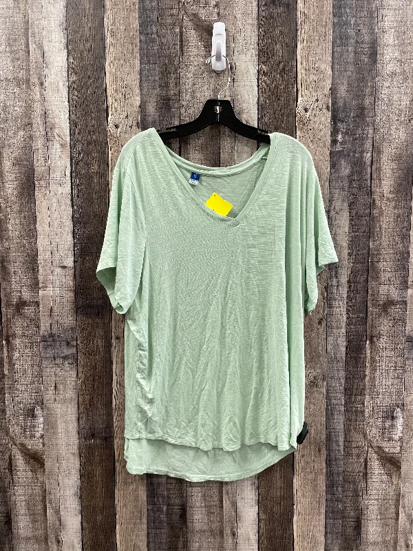 Elegant Temperament Top Short Sleeve By Old Navy In Green, Size: 2x