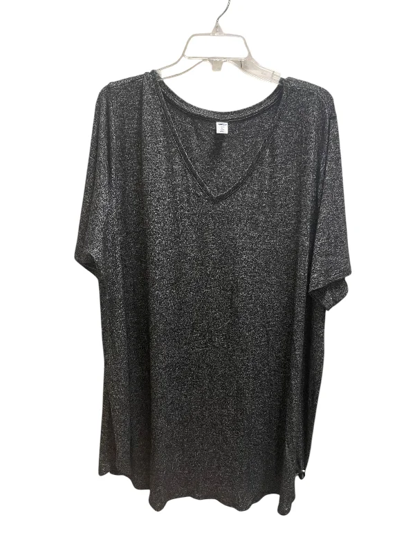 Fashionable And Fashionable Top Short Sleeve By Old Navy In Grey, Size: 3x
