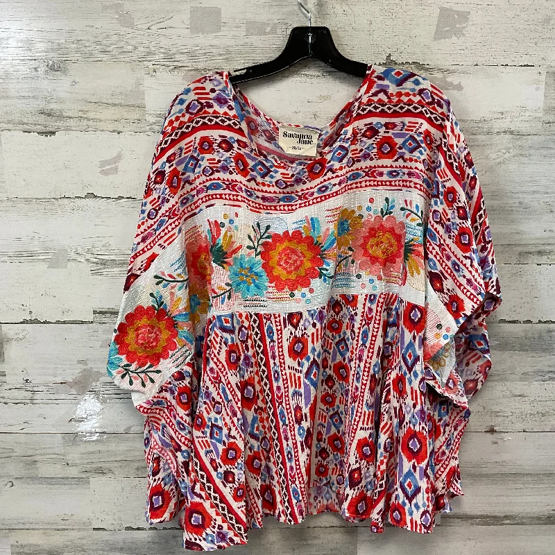 Soft Fabric Looks Top Short Sleeve By Savanna Jane In Red, Size: 2x / 3x