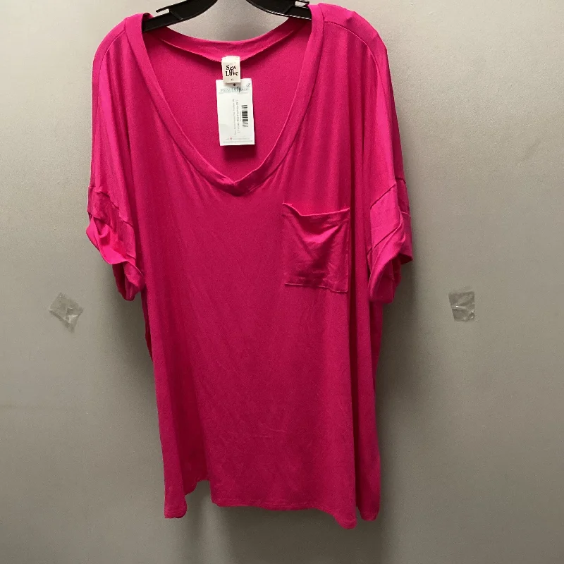 Economic Outlook Top Short Sleeve By Sew In Love In Pink, Size: 3x