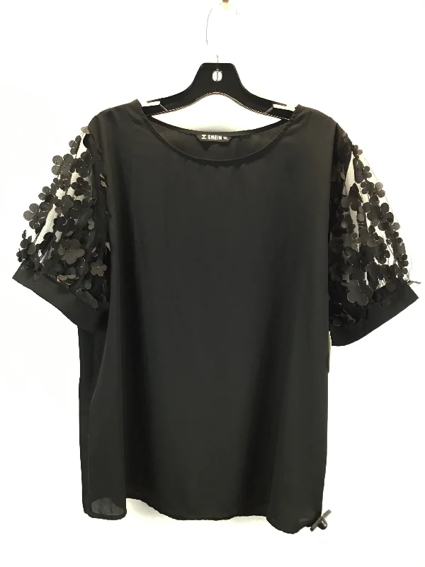 Diamond Series Top Short Sleeve By Shein In Black, Size: 1x