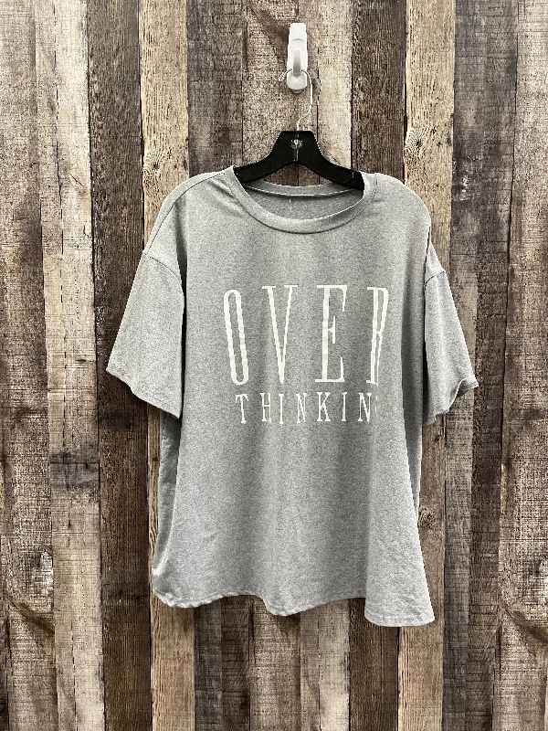 Fresh And Simple Top Short Sleeve By Shein In Grey, Size: 2x
