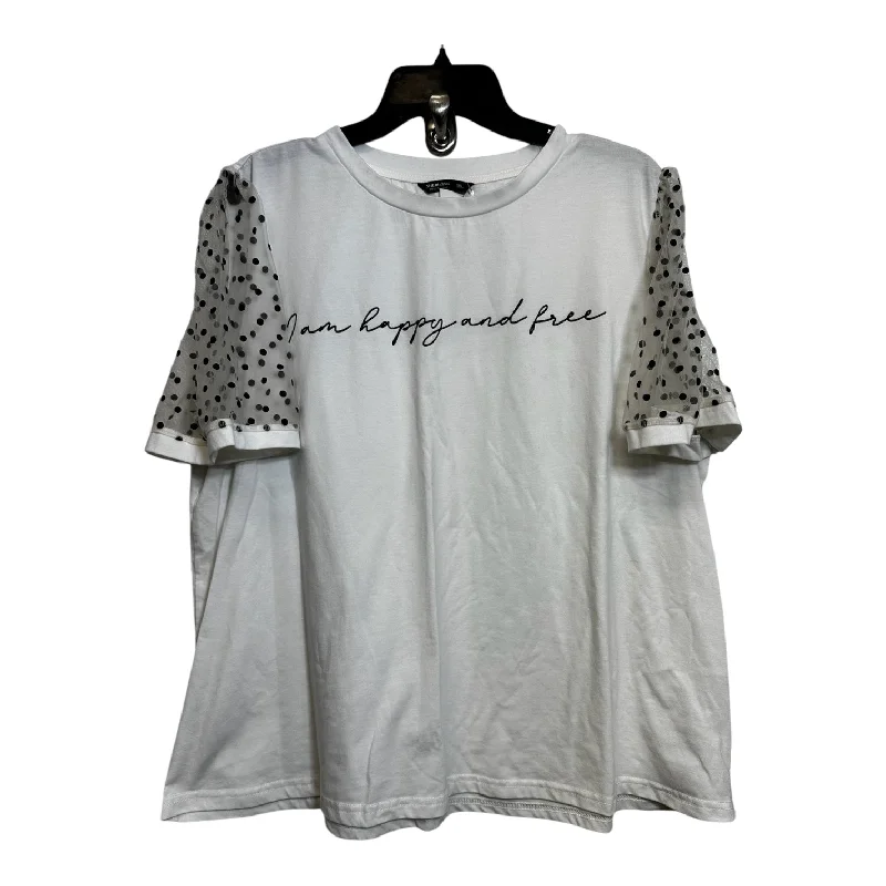 Cozy Fashion Top Short Sleeve By Shein In White, Size: 3x