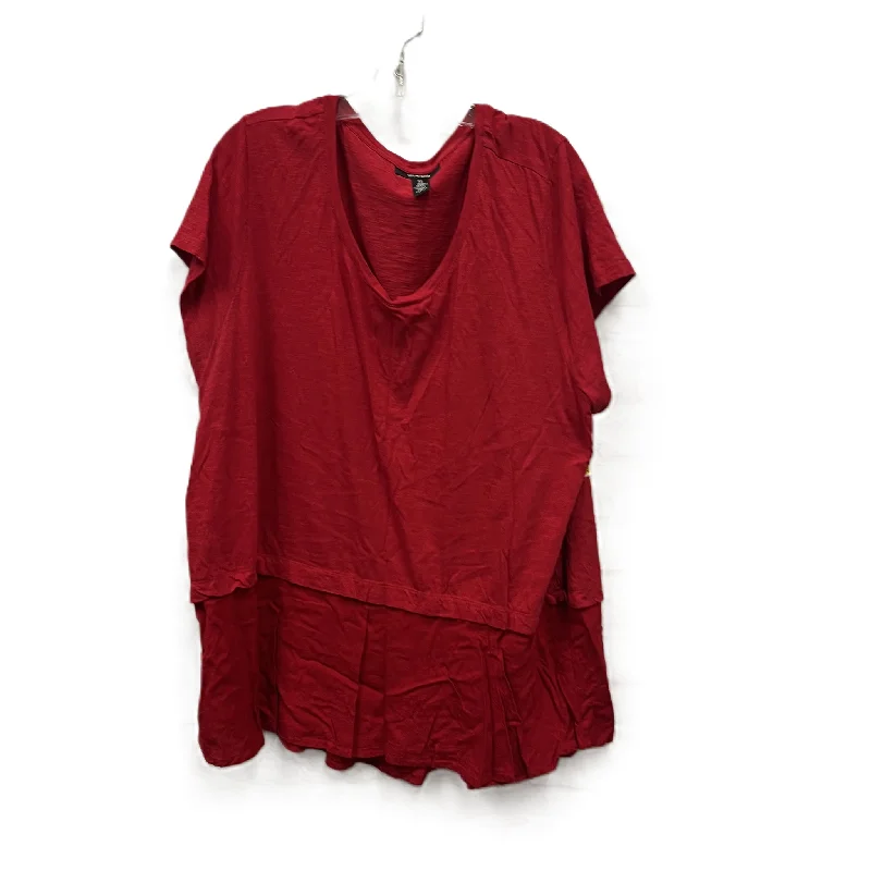 Leisure Sports Top Short Sleeve By Style And Company In Red, Size: 3x