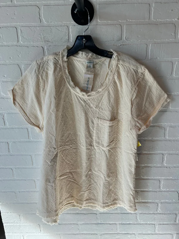 Casual Wear Top Short Sleeve By Sundance In Cream, Size: Xl