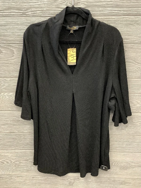 Warm Wear Top Short Sleeve By Suzanne Betro In Black, Size: 2x