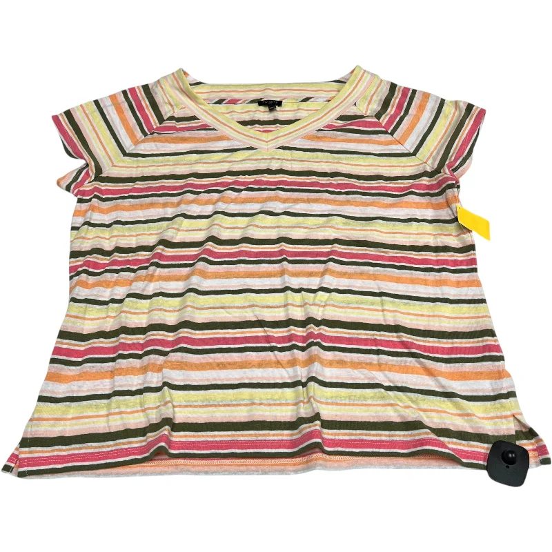 Versatile Style Top Short Sleeve By Talbots In Striped Pattern, Size: 1x