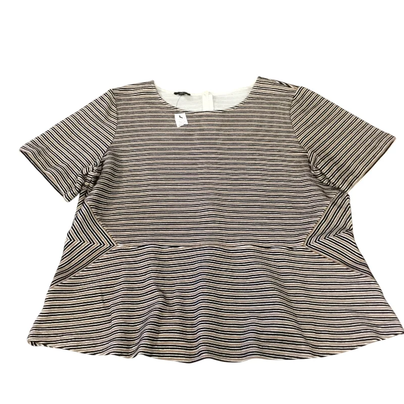 Smart Casuals Top Short Sleeve By Talbots In Striped Pattern, Size: 2x
