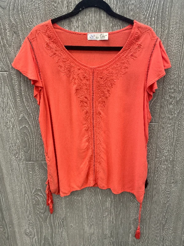 Classic Choice Top Short Sleeve By Time And Tru In Coral, Size: 3x