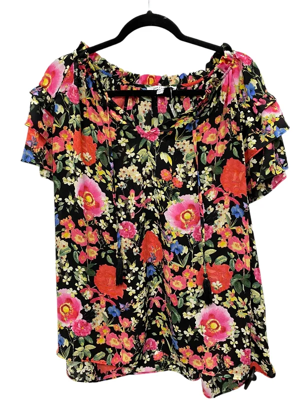 Feminine Charm Top Short Sleeve By Torrid In Grey, Size: 1x