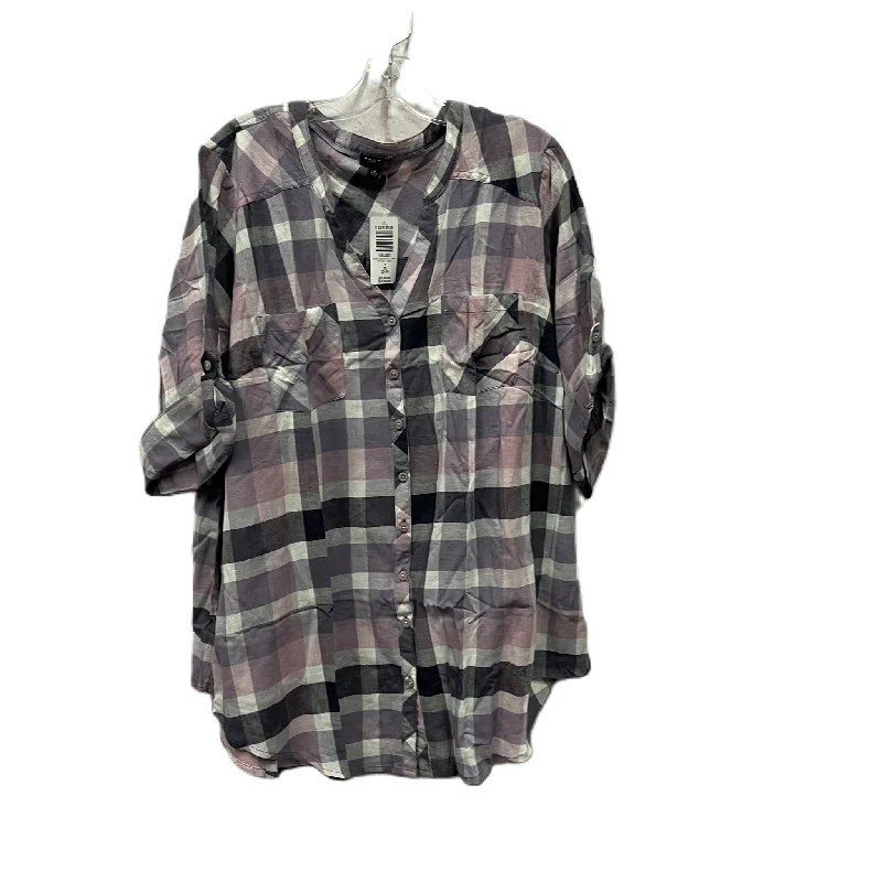 Classic Series Top Short Sleeve By Torrid In Purple, Size: 3x
