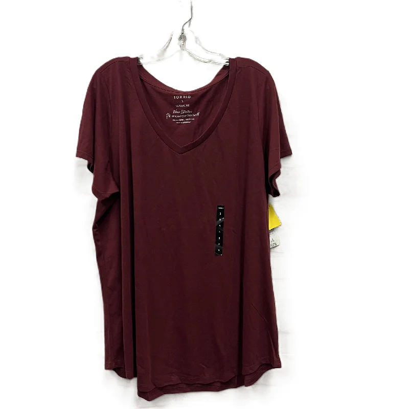 Low-key Luxury Top Short Sleeve By Torrid In Red, Size: 3x