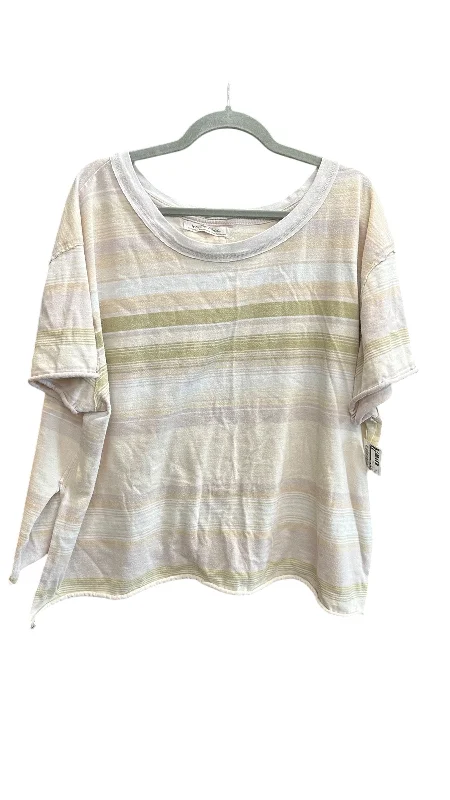 Refreshing Design Top Short Sleeve By We The Free In Striped Pattern, Size: Xl