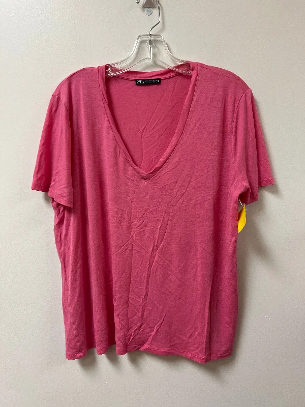 Fashion Comfort Top Short Sleeve By Zara In Pink, Size: 2x