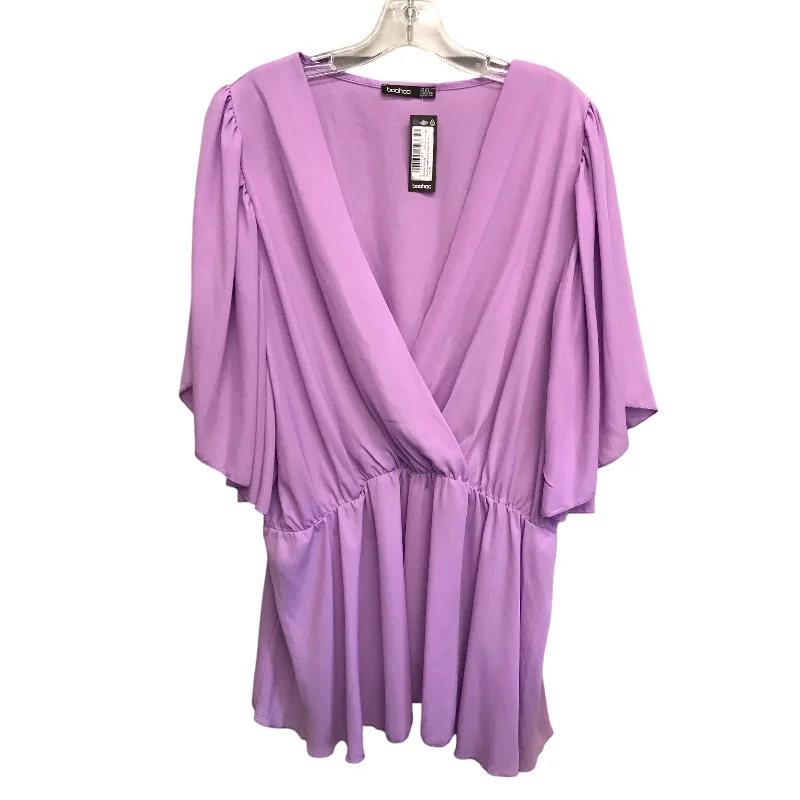 Summer Selection Top Ss By Boohoo Boutique In Purple, Size:3X