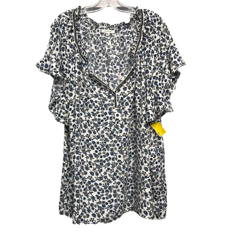 Soft Casuals Top Ss By Max Studio In Floral Print, Size:3X