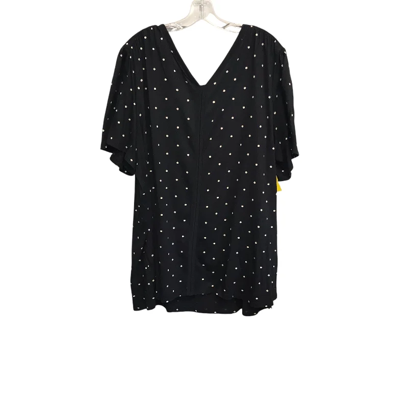Preview New Products Top Ss By Old Navy In Black & Cream, Size:4X