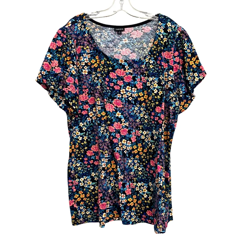 Comfortable Chic Top Ss By Torrid In Floral Print, Size:3X
