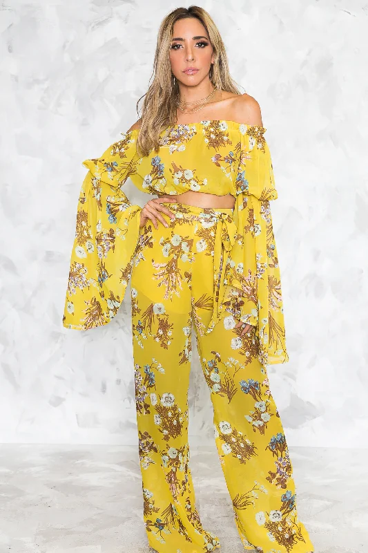 Bright Colors Tropic Vibes Floral Print Set /// Only 1-S Left ///