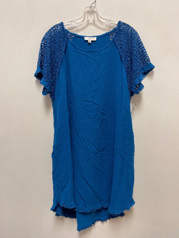 Fashion Concept Tunic Short Sleeve By Umgee In Blue, Size: 1x