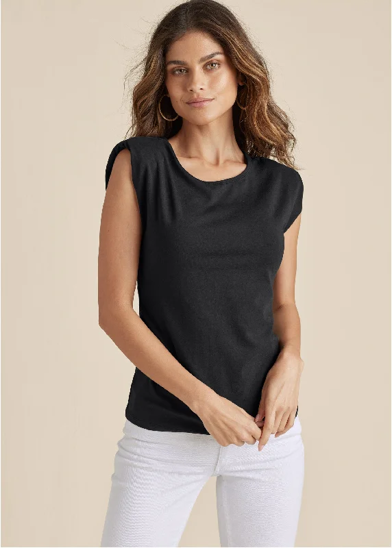 Tailored Trousers Sleeveless Top - Black